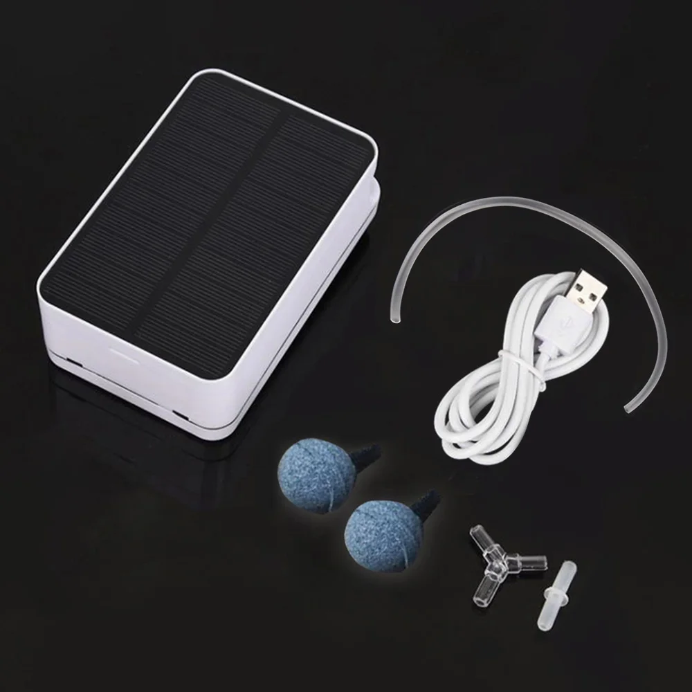 

Portable 5V Solar Powered Oxygenator Aerator Air Pump Kit Oxygen for Outdoor Pool Pond Emergency Fish Tank Aquarium Oxygen Pump