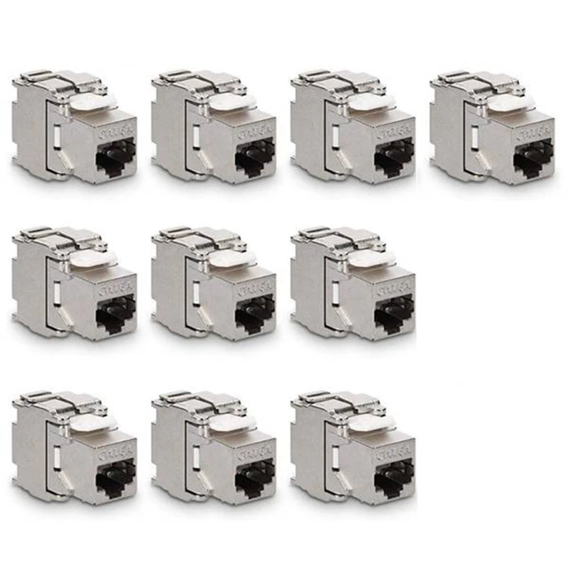 네트워크 Cat6a 툴리스 키스톤 잭 모듈, 완전 차폐 RJ45 소켓-LSA 툴프리 종단