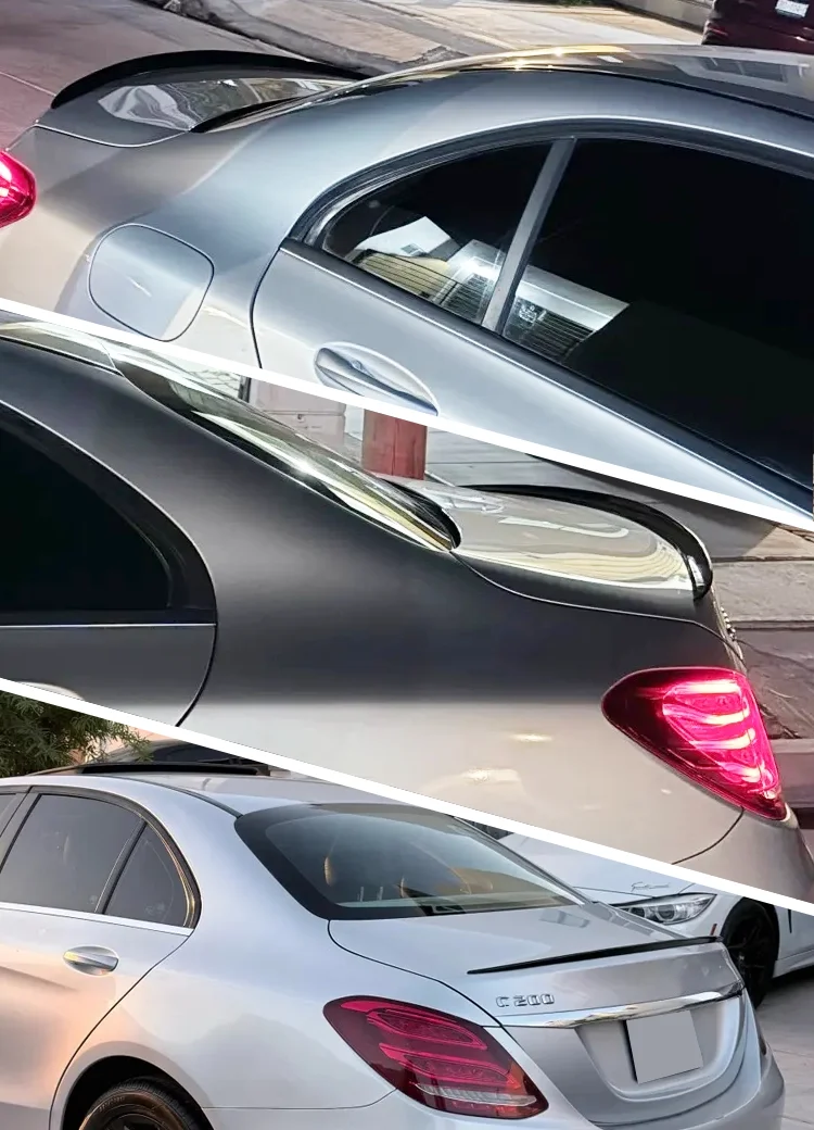 Für Mercedes Benz W205 C Klasse AMG 2015+ C43 C63 C200 C250 C300 C400 Auto Hinten Stamm Spoiler Lip trim Glanz Schwarz Gummi – Detail 3