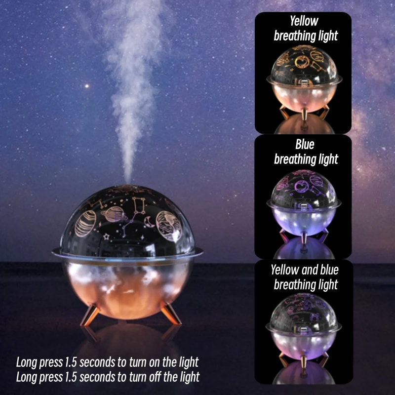 260ml Mute Ultrasonic Humidifier with Ocean/Cosmic Projection Lamp Nano Mist Maker Home Bedroom Office Silent USB Humidificador 5