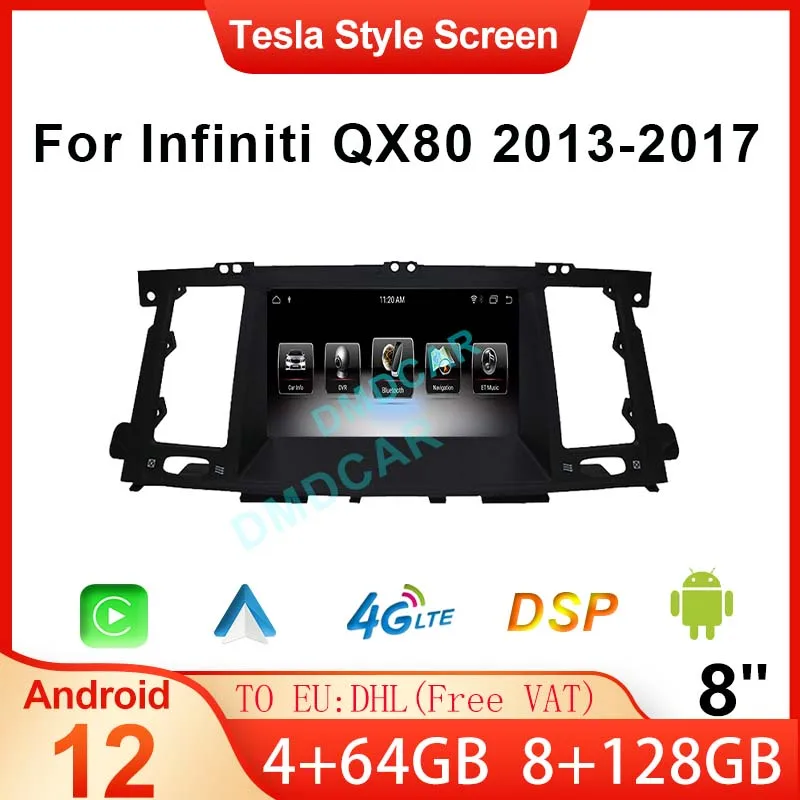 

Android 12 8" 128G Tesla Style Vertical Screen For Infiniti QX80 2013-2017 GPS Navigation Auto Radio Stereo Multimedia Player