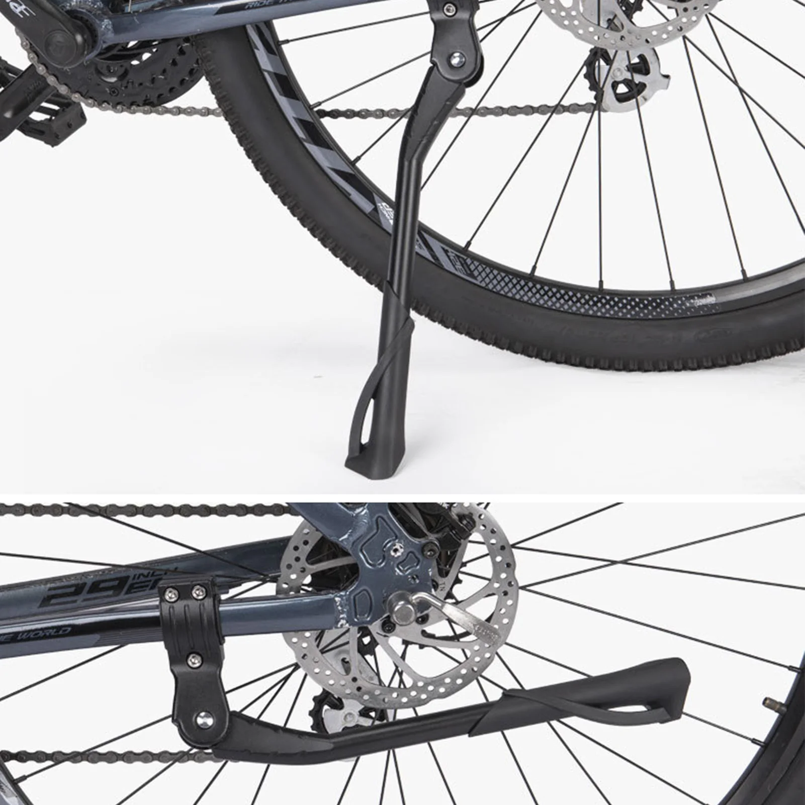 Double Leg Kickstand Bicycle Stand Bike Center Mount Foldable Heavy Duty Adjustable MTB Bike Kickstand Foot Support Dual Leg
