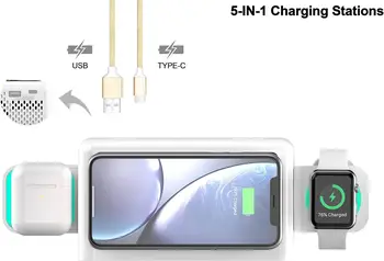 Smartset Dual Alarm Clock FM Radio with Wireless Charging, Bluetooth Speaker, Ultra Fast Charging for Airpods/iPhone, Foldable S 6