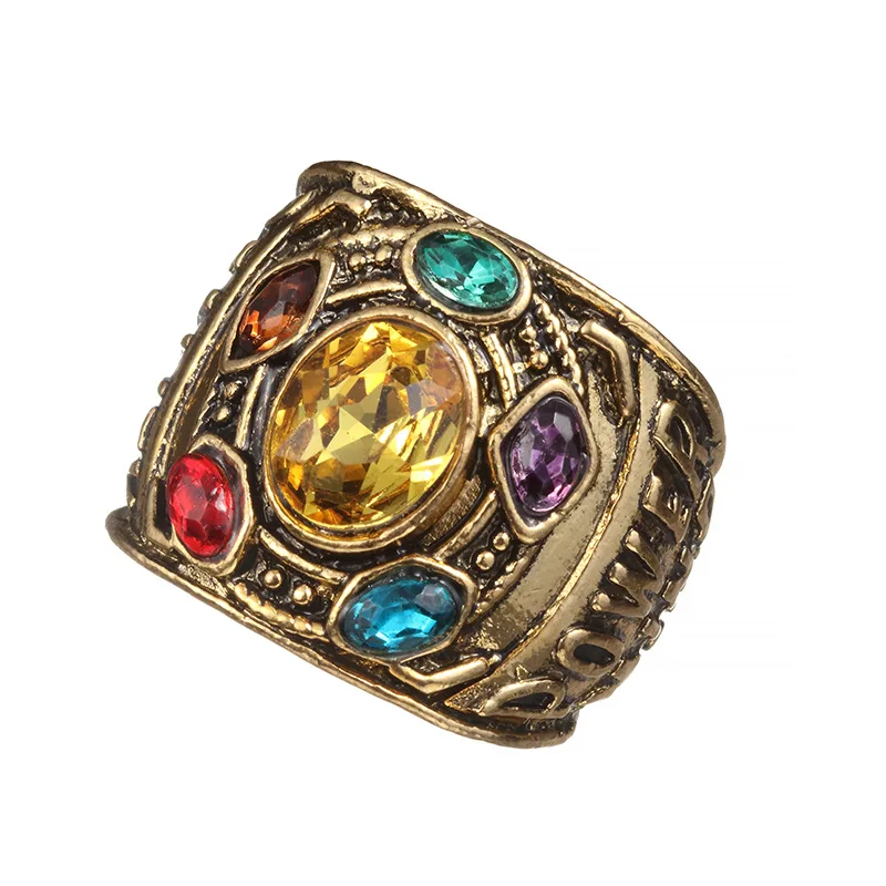 Men's Power Ring Infinity Wars Thanos Cosplay Anime Alloy Ring Jewelery Punk Gothic Hip Hop