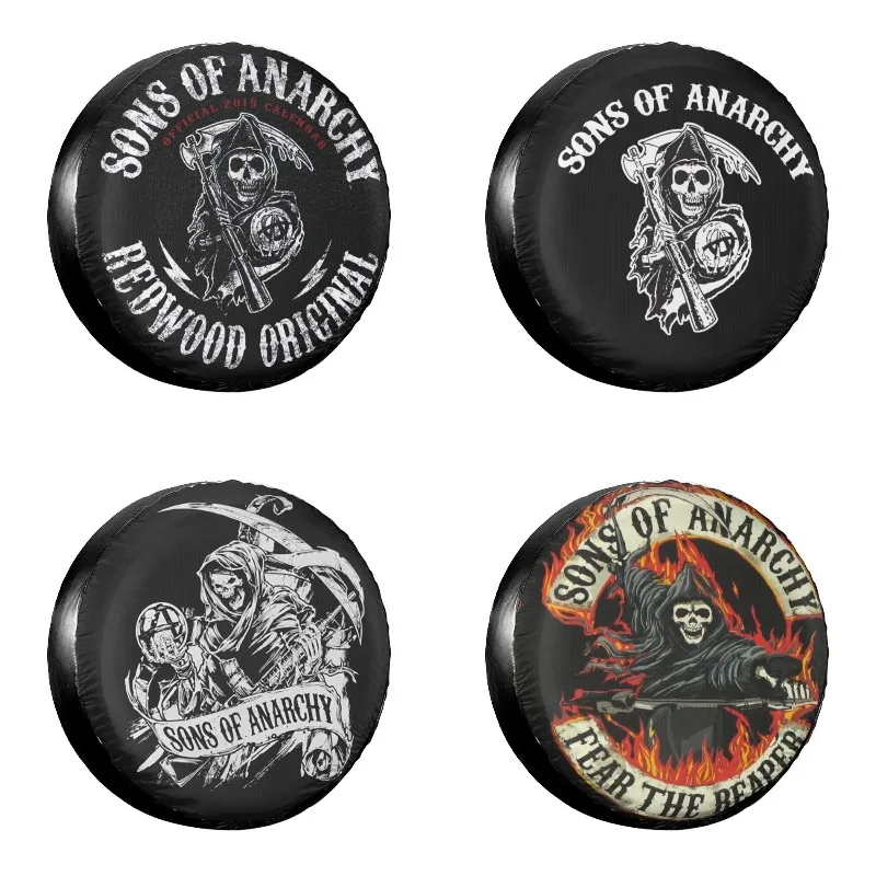 

Sons Of Anarchy Logo Spare Tire Cover Case Bag for Suzuki SOA Crime Movie Car Wheel Protectors Accessories 14-17 Inch Inch