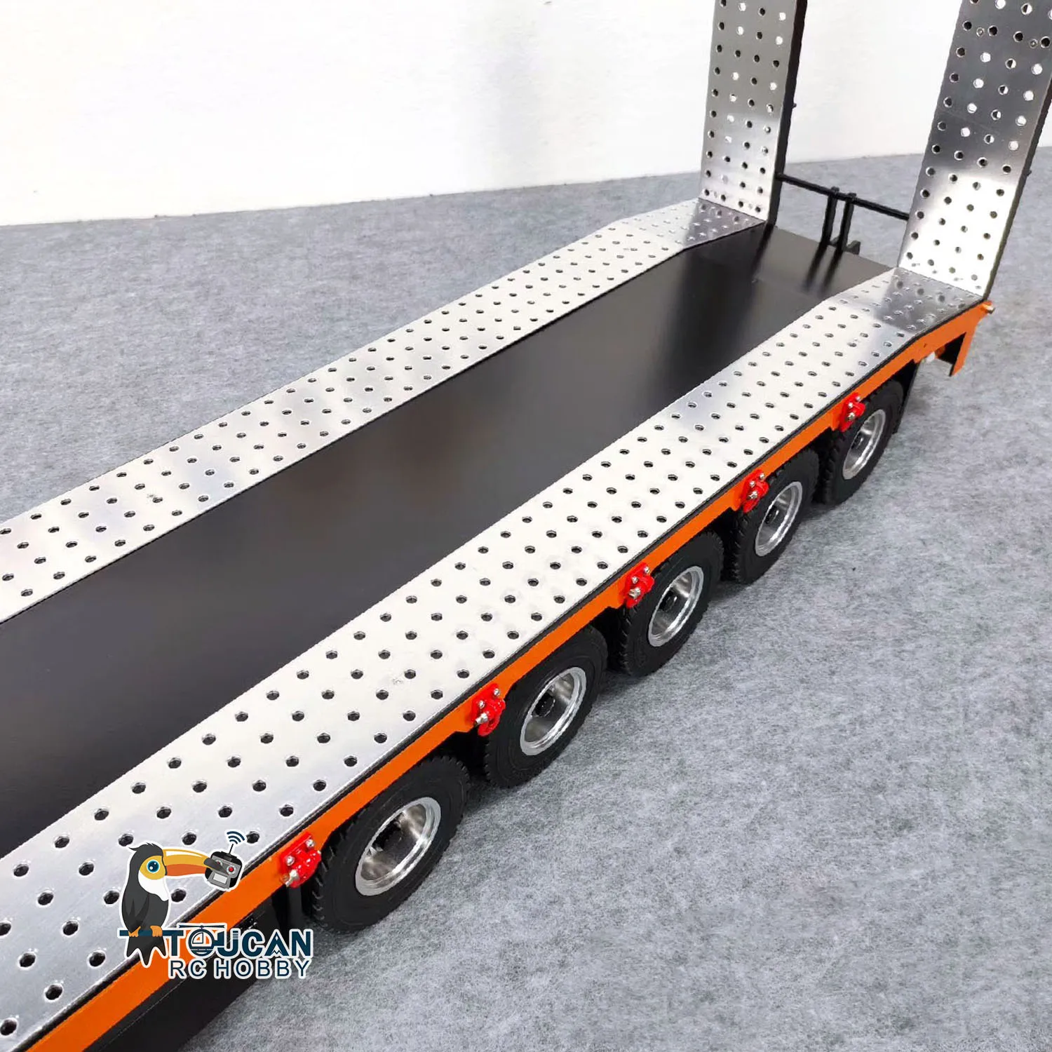Toys 1:14 Metal 5 Axles Trailer Electric Tailboard Lifting Leg Spare Parts for RC Tractor Trucks Cars Vehicle TH23502 5