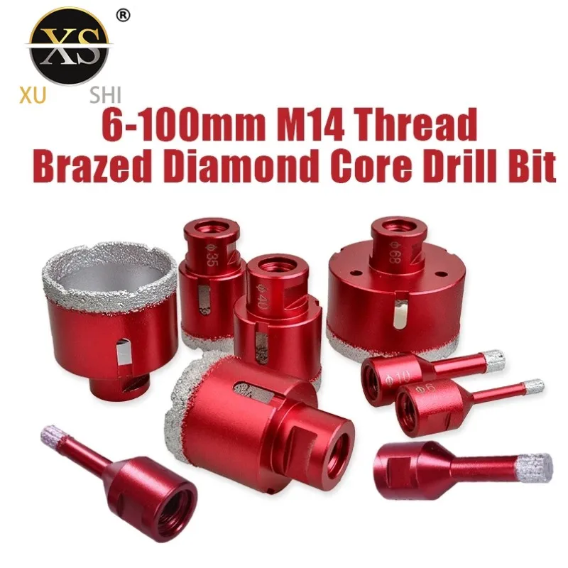 M14 Thread Connection Vacuum Brazed Diamond Drilling Core Bits Porcelain Tile Drill Bits Marble Stone Masonry Hole Saw