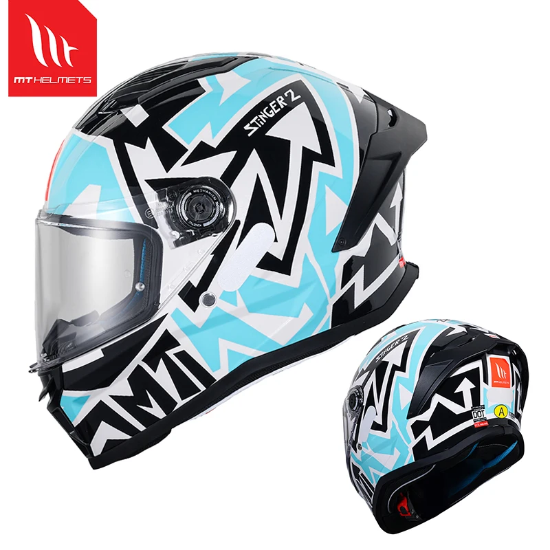 thumbnail image 1 of Casco de motocicleta MT STINGER 2 para hombre y mujer, para todas las estaciones, casco integral universal para motocicleta, certificación DOT ECE, cascos para moto, 1 of 5