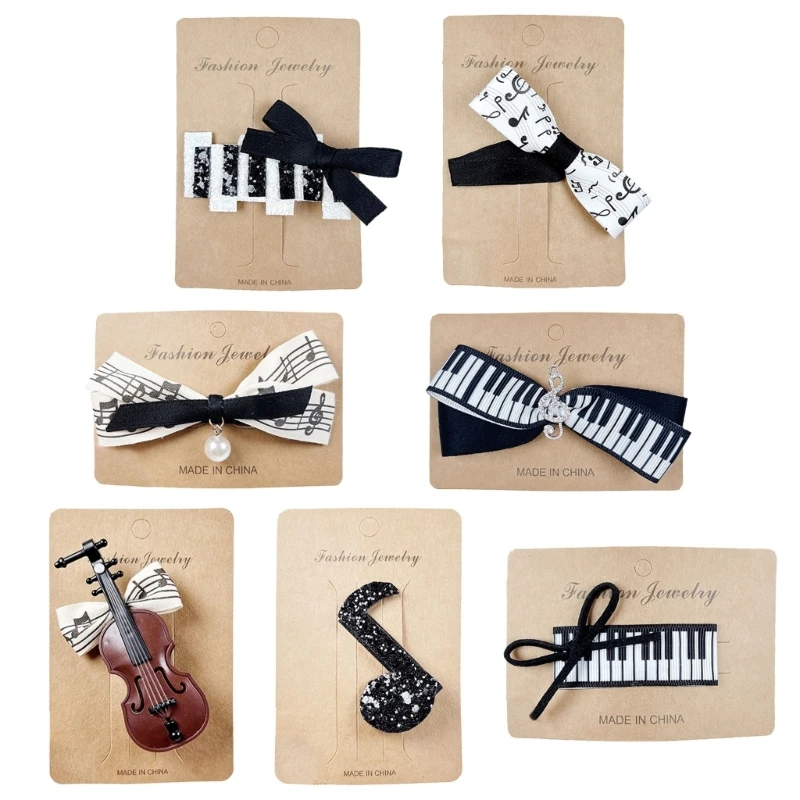 Barrettes Hairpin Hair Clips Hair Accessories Headwear Hair Violin Musical Note Headdress for Daily Wearing Parties