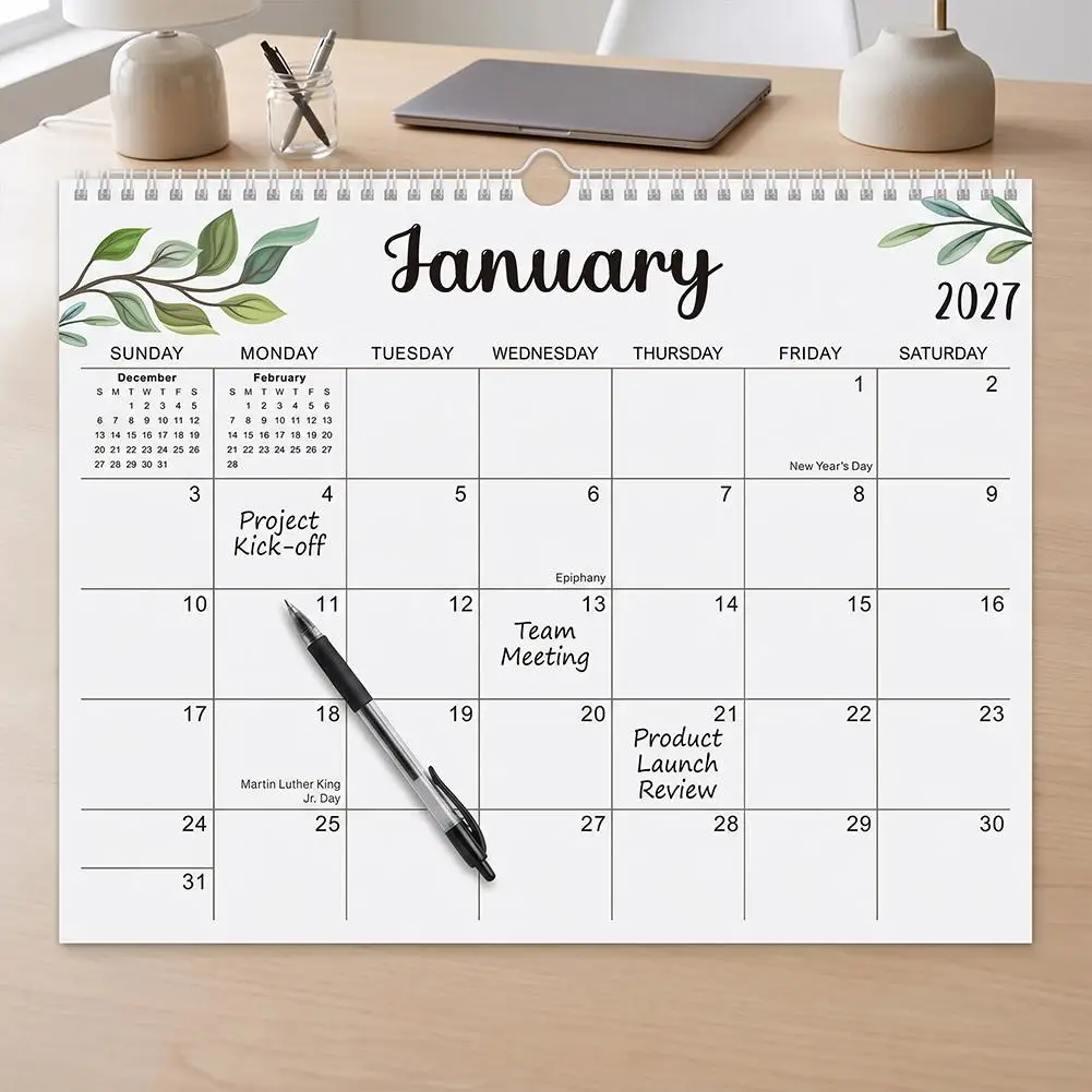 Calendario da parete 2027, agenda mensile dal gennaio 2026 al giugno 2027, per la pianificazione quotidiana, calendario impermeabile da appendere - immagine 5