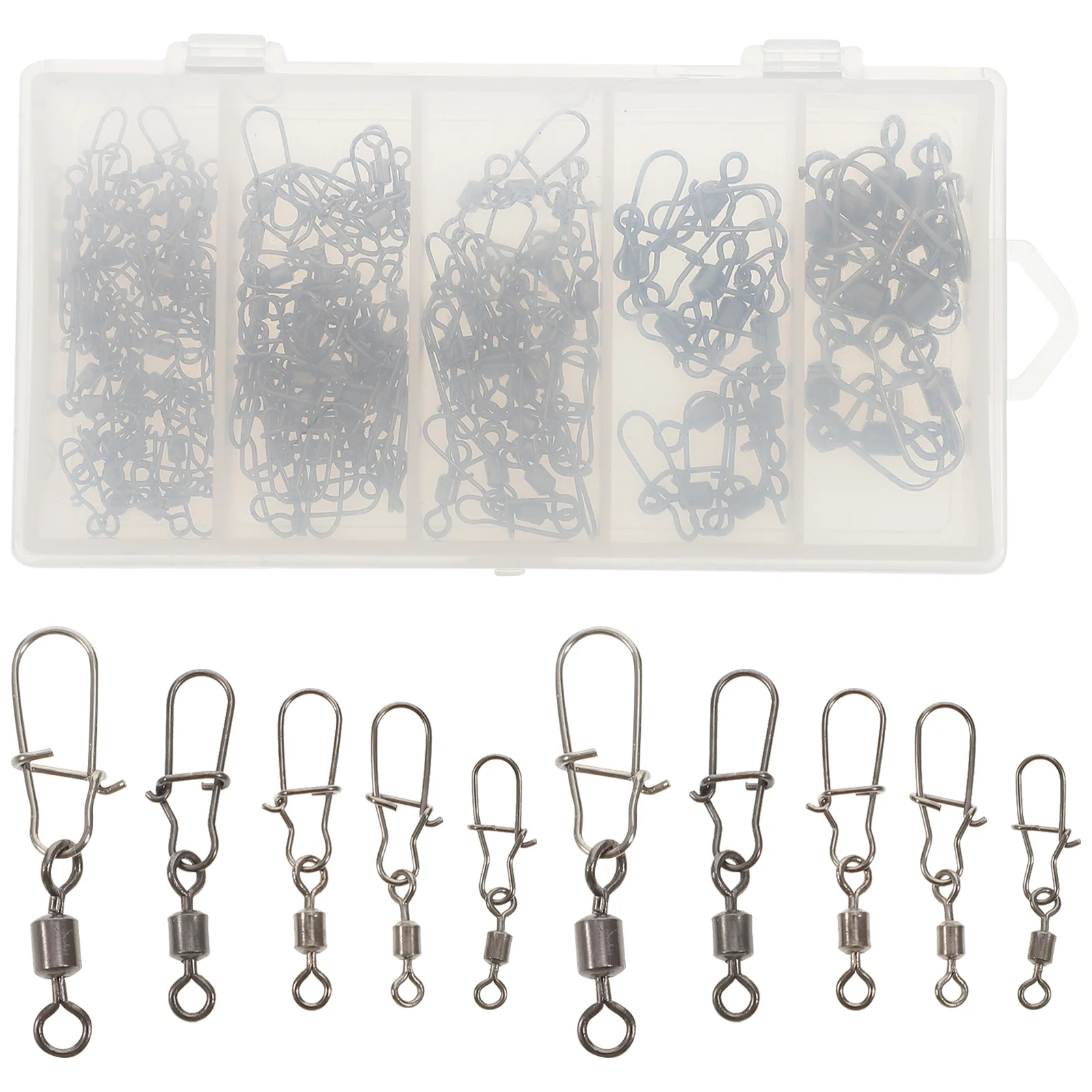 

8 Figure Swivel Fish Gear Snaps Connector Buckle Swivels Stainless Steel Freshwater Fishing Tackles