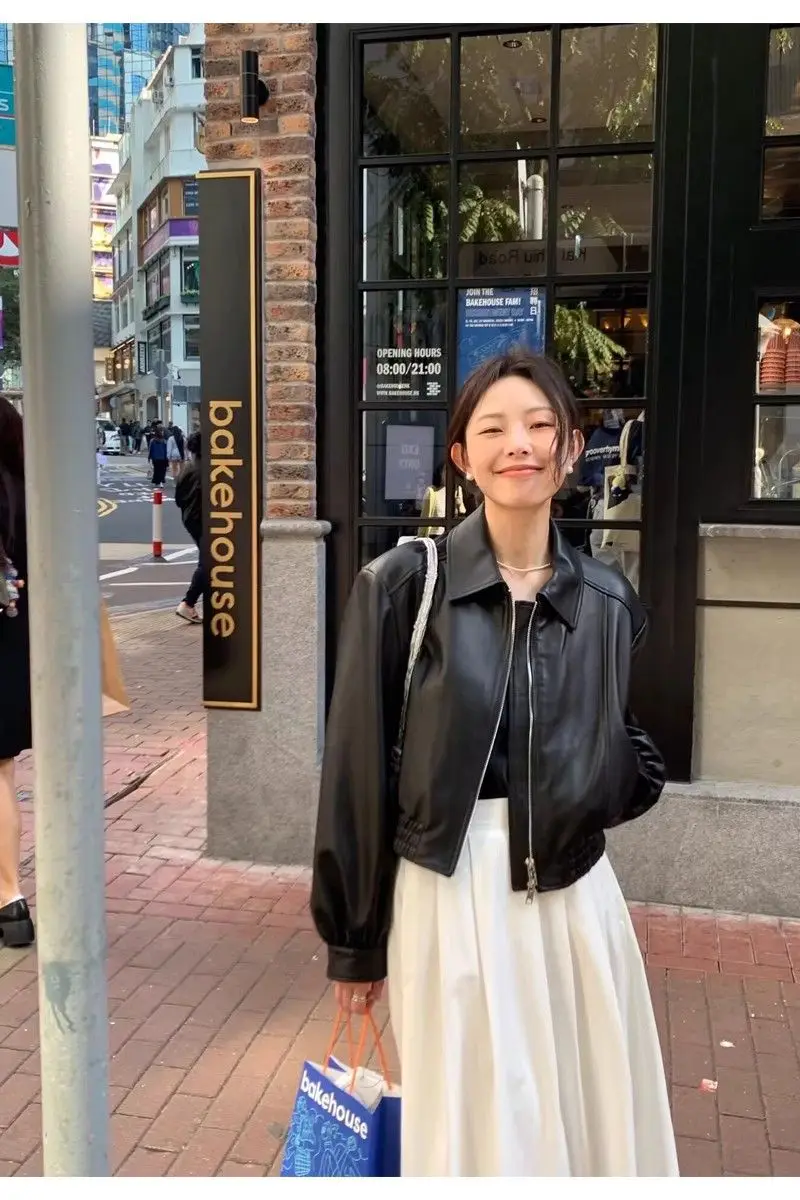 クロップド レザー ジャケット 韓国 きれいめ アウター 楽天市場】レザー調クロップドジャケット・p492517 レディース
