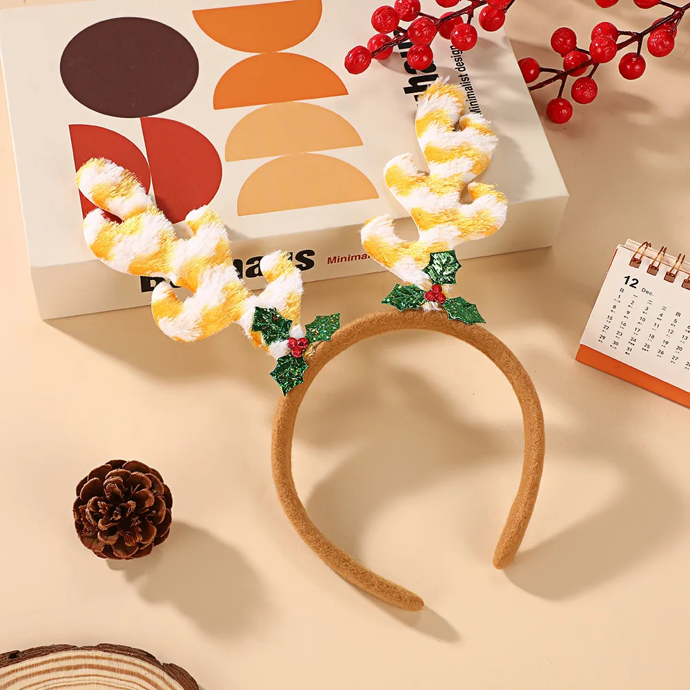 Christmas Deer Antler Headband with Tree Design, Holiday Party Hair Accessories for Women Girls, Cute Festival Headwear