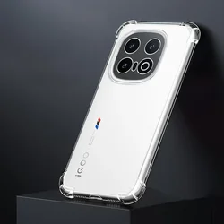 Enhanced Shockproof Airbag Phone Case with Soft Transparent Silicone Bumper Corners for Vivo iQOO Z10 Turbo (Clear)