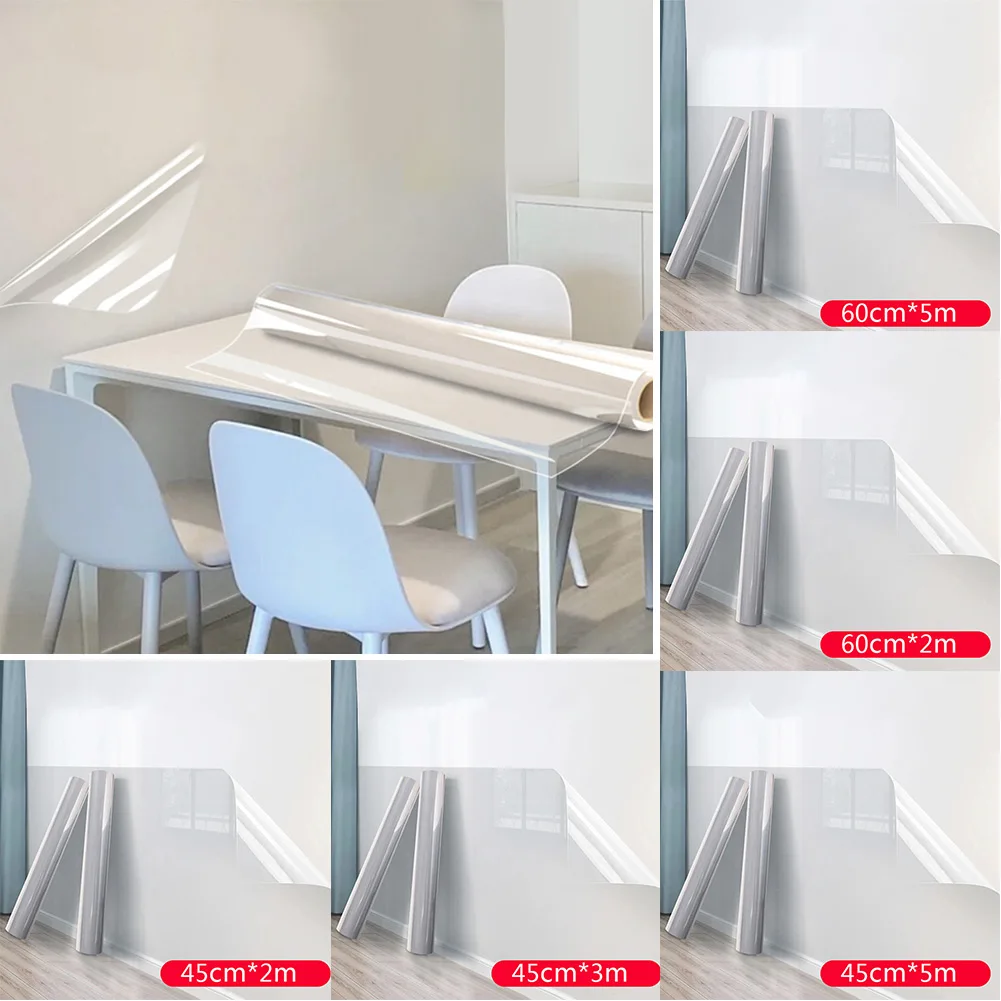 

60cmx5m Wall Protective Film PP Transparent Electrostatic Scratch-resistant Anti-Slip Wall Protect Film For Livingroom Bedroom