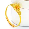 Wholesale Jewelry-- Flowers Bangles For Women Wedding Jewelry  Pure Gold Color 2
