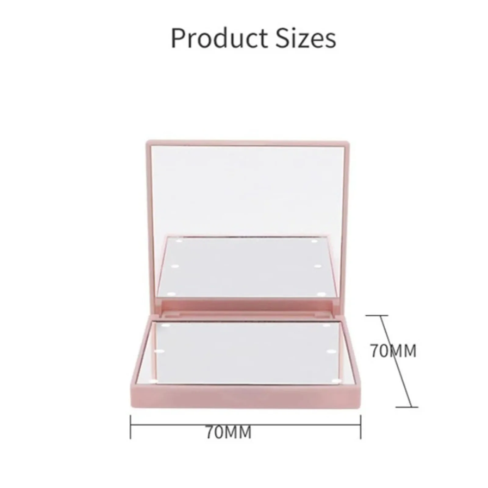 Makeup Mirror 6 Led Makeup Mirror With Light Magnifying Small Pocket Portable Travel Pink Black White Foldable Cosmetics Vanity Mirrors