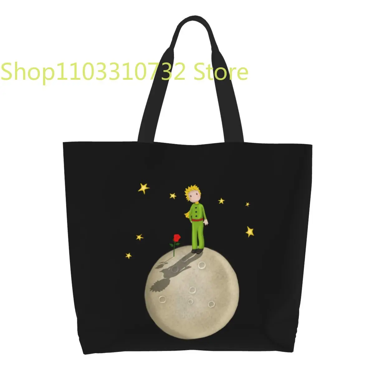 

Classic Fiction The Little Prince Shopping Bag Shoulder Canvas Tote Bag Durable France Fairy Tale Groceries Shopper Bags