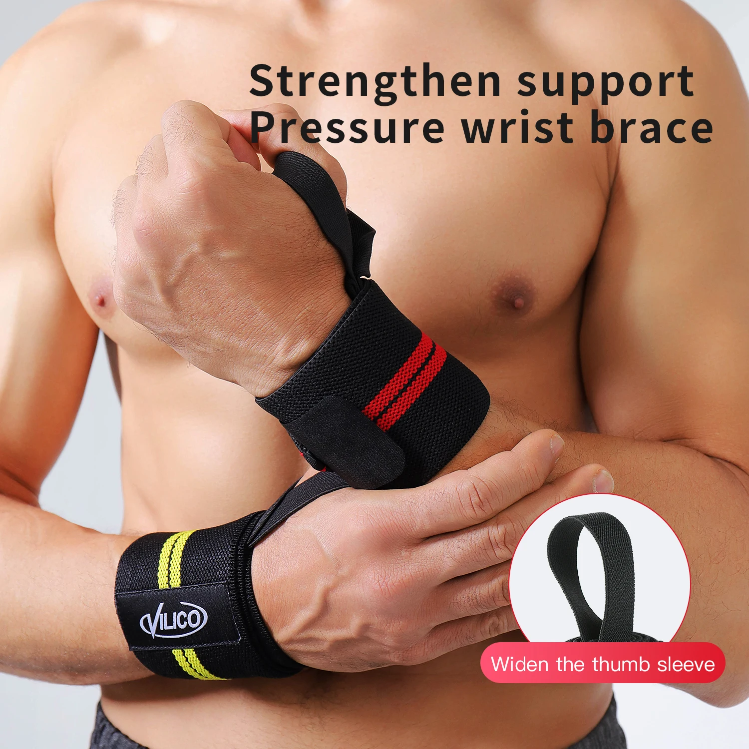 1PC Exercise Pressure Strap Elastic Wrist Wrist Pressure Weight Lifting Sports Wrist Bandage Wrap Wrist Guard against Sprain Men