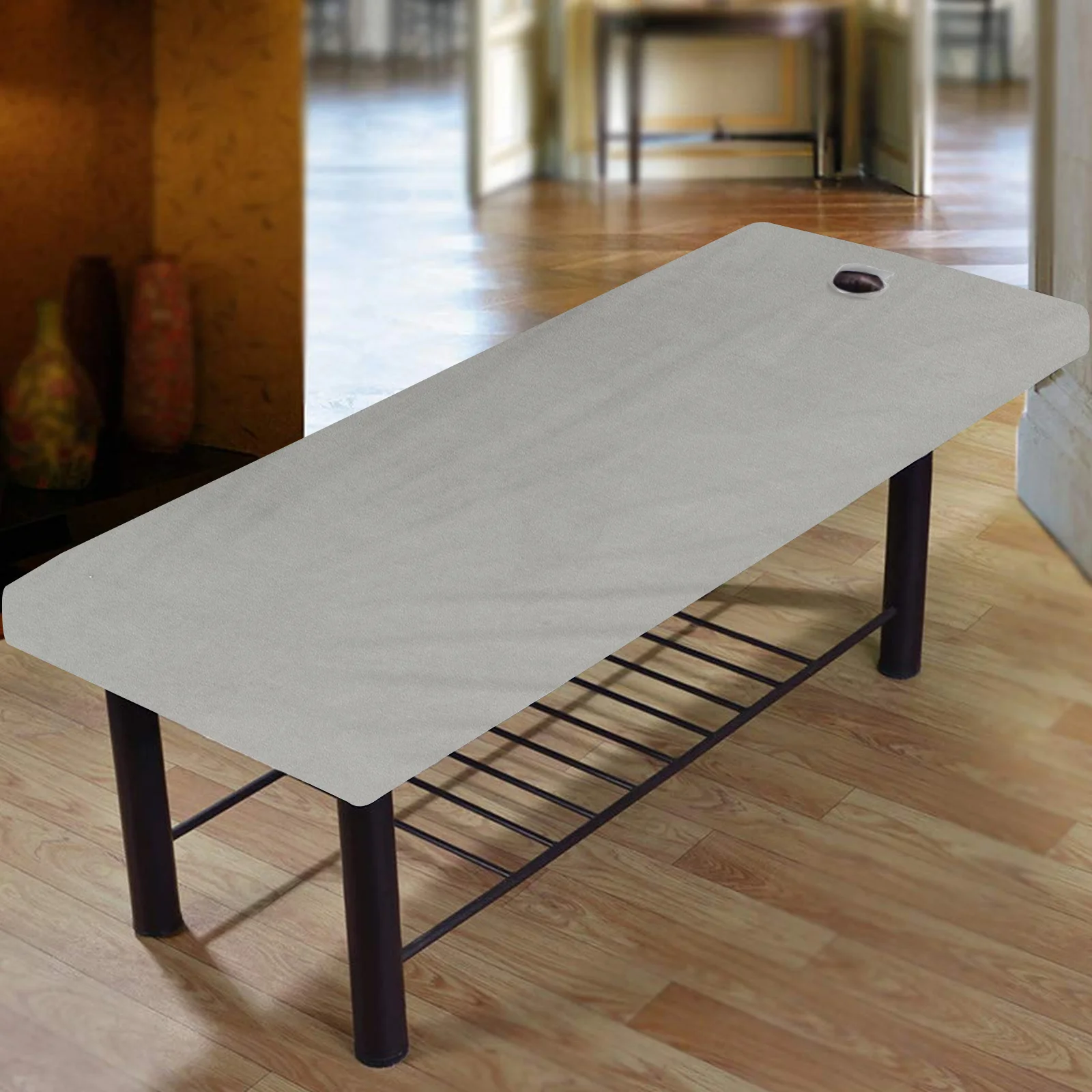 

Beauty Bed-sheet Salon Sheets Elastic Table Cover with Hole (Grey)