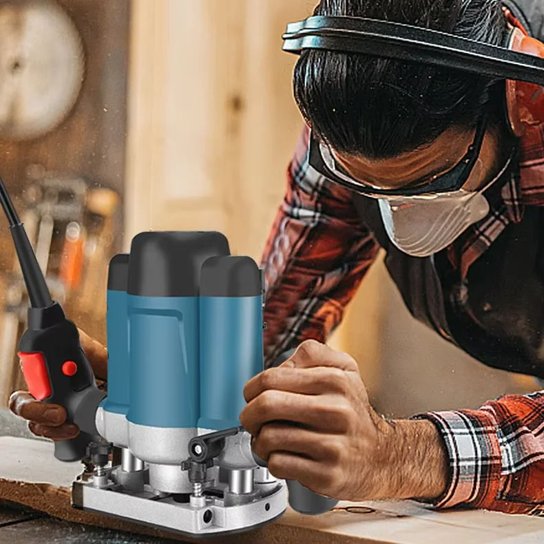 800W 목공용 유선 전기 엣지 트리머, 전동 엣지 목재 절단기, 플랫 6단 기어 엣지 트리머