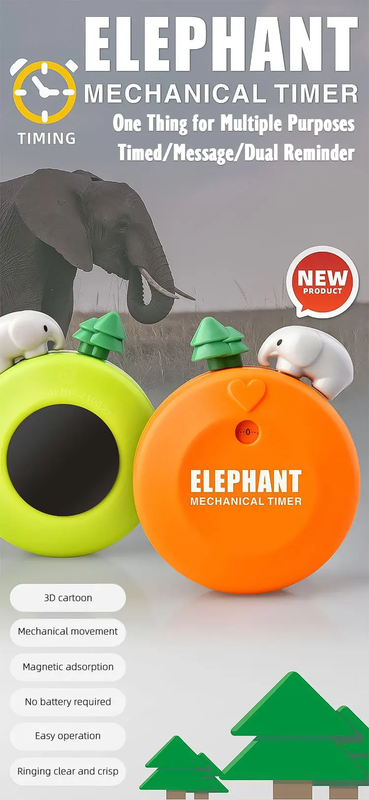 Description Picture 2 of itemMagnetic Kitchen Timer Cute Cartoon Alarm Kitchen Cooking Countdown Mechanical Timer Refrigerator sticker Shower Study Stopwatch