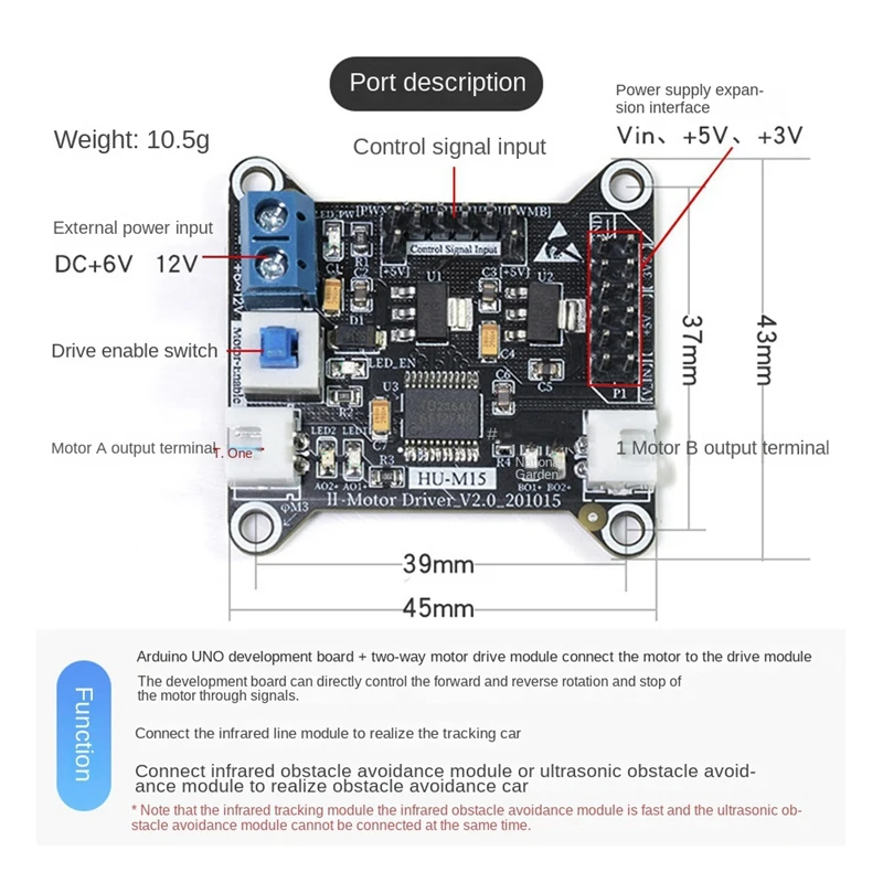 Motor Drive Module TB6612 Motor Positive And Negative Drive Control Smart Car DIY Accessories