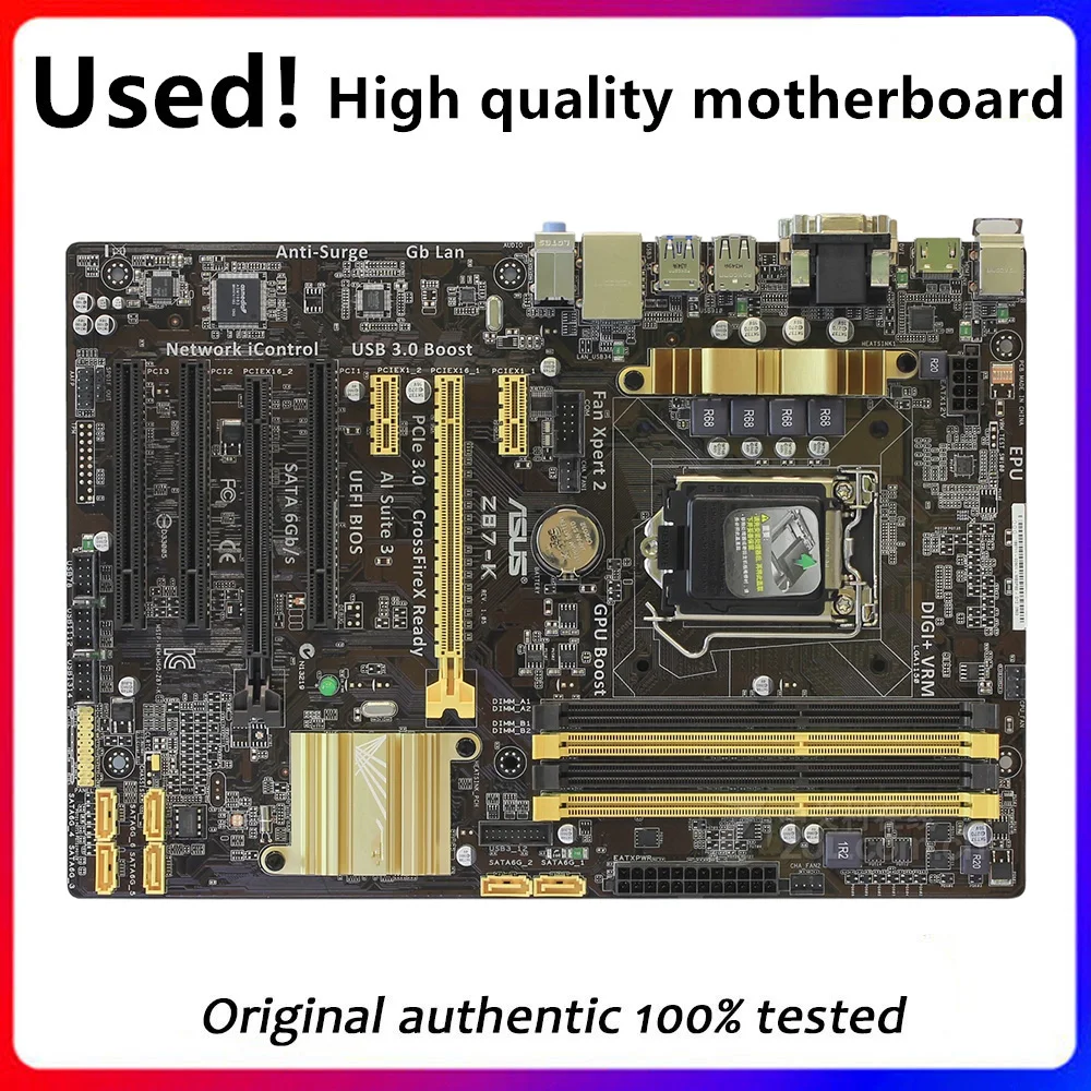 

For Asus Z87-K Desktop Motherboard Z87 Z87M LGA 1150 For Core i7 i5 i3 DDR3 SATA3 USB3.0 Original Used Mainboard