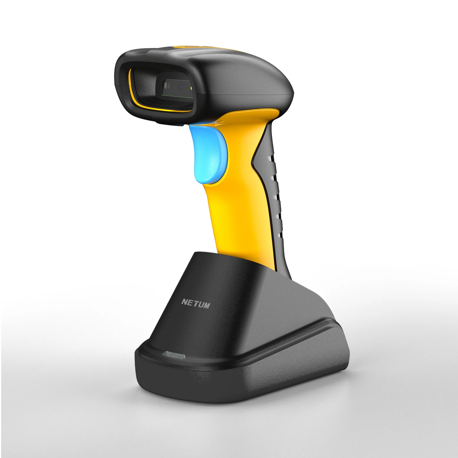 NETUM Upgraded QR Industrial Bluetooth Barcode Scanner with Charging Dock, Wireless 2D 1D Bar Code Reader 2600mAh Drop Protection Shock Dust Proof Hands Free for Windows Mac Android iOS (NT-1200