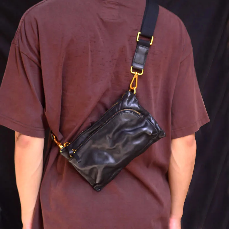 

Сумка-мессенджер AETOO унисекс, Оригинальная вместительная сумочка через плечо из мягкой воловьей кожи, повседневный саквояж на одно плечо