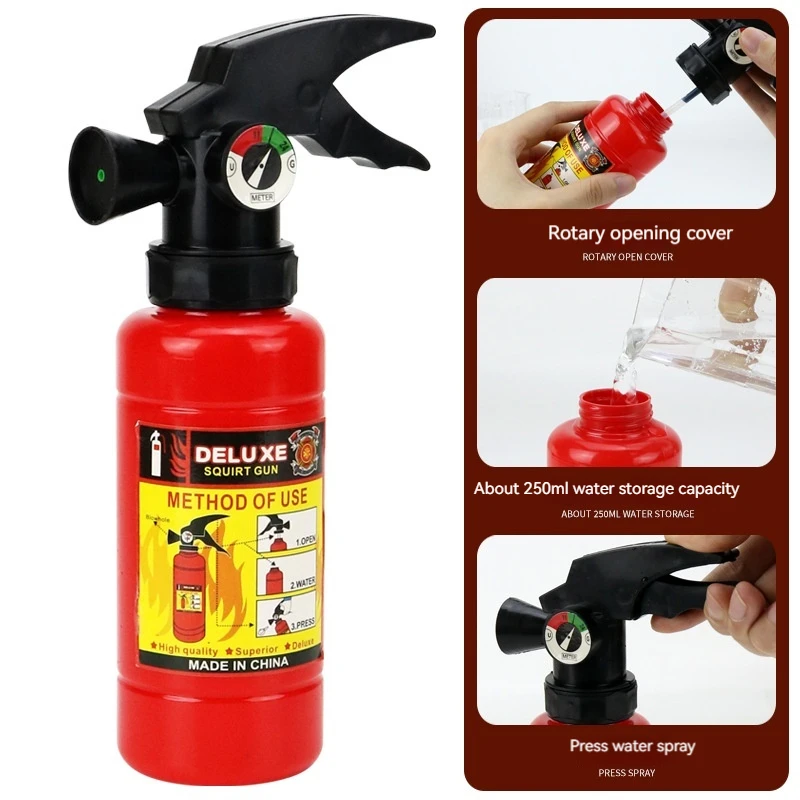 Firefighter Fire Extinguisher Backpack Toy Children Beach Outdoor Water Gun Fire Hat Set Role Play Firefighter Pistol Toy Gift