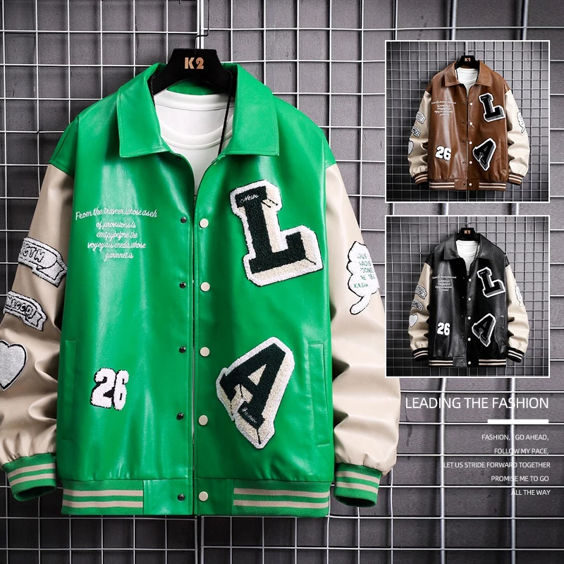 

Куртка мужская в стиле хип-хоп, бейсбольная куртка с Вышивкой Букв, пэчворк, куртка-бомбер в стиле Харадзюку, пилот на воздухе