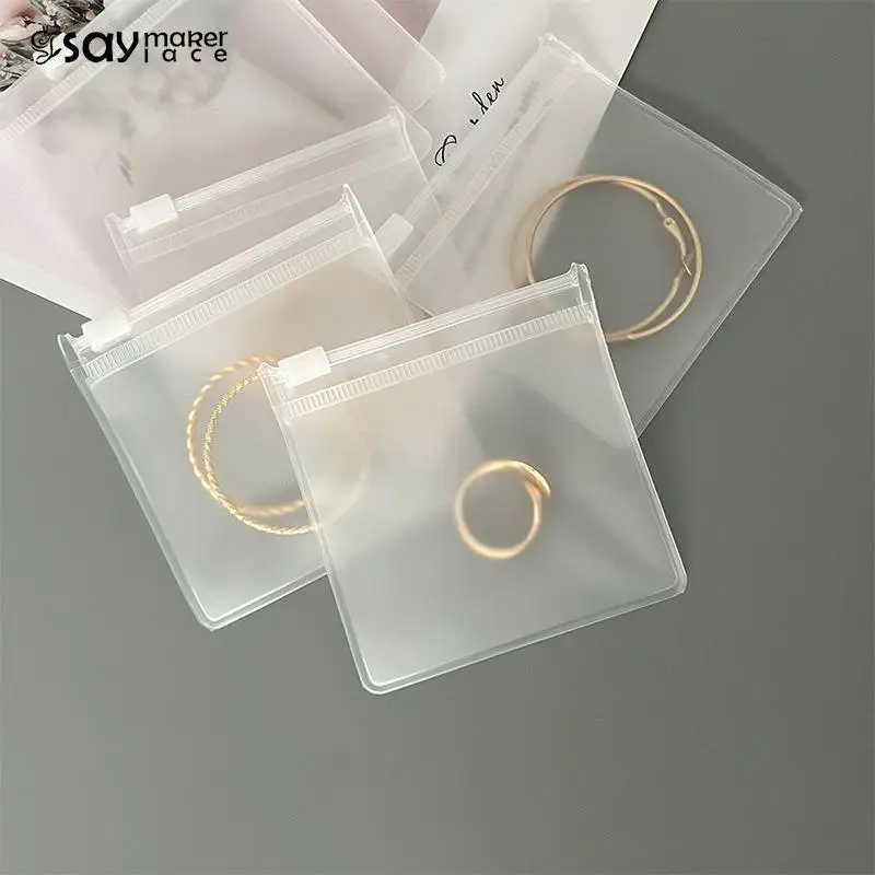 

5PCS Transparent EVA Frosted Ziplock Bags Jewelry Packaging Pouches DIY Handmade Earring Necklace Bracelet Storage Organizer