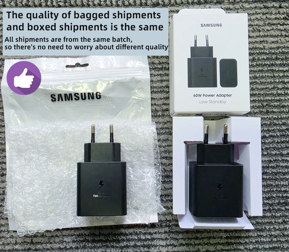 High-Speed SAMSUNG 65W Fast Charging Type C Adapter with Cable