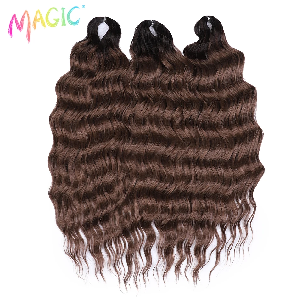 Magic Hair Synthetische lose tiefe Welle Flechten Haarverlängerungen 24 Zoll Wasserwelle Zopfhaar Ombre Blonde Twist Crochet Curly Hai – Detail 13