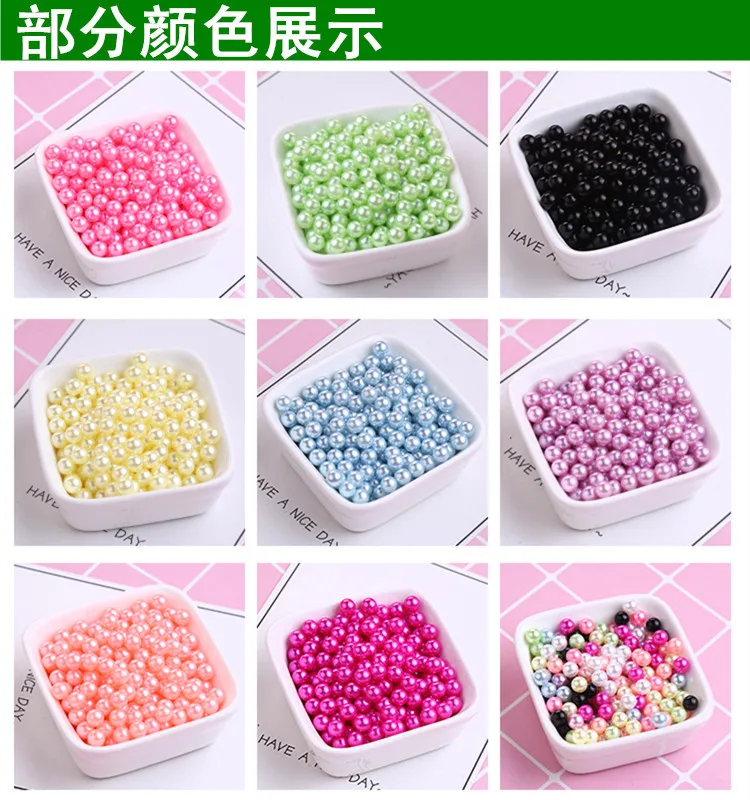 6/8//14mm 10 Farben mischen abs Imitation Perle lose Abstands perlen für Schmuck machen DIY Armband Halskette Ohrringe Zubehör – Detail 3