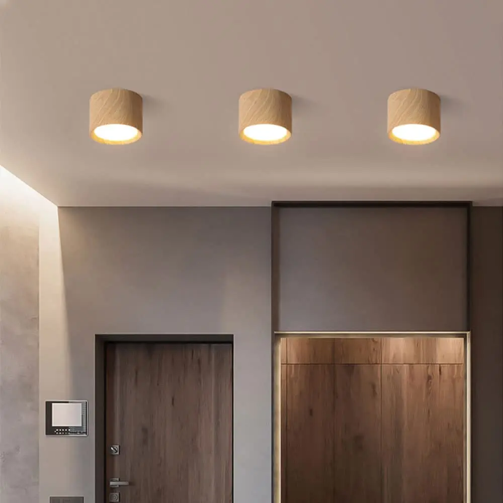 220V Downlight, Wooden Ceiling Lamp, Indoor Decor Lamps, Room Lighting, Living Room Corridor LED Down Lights for Street Bedroom - 3
