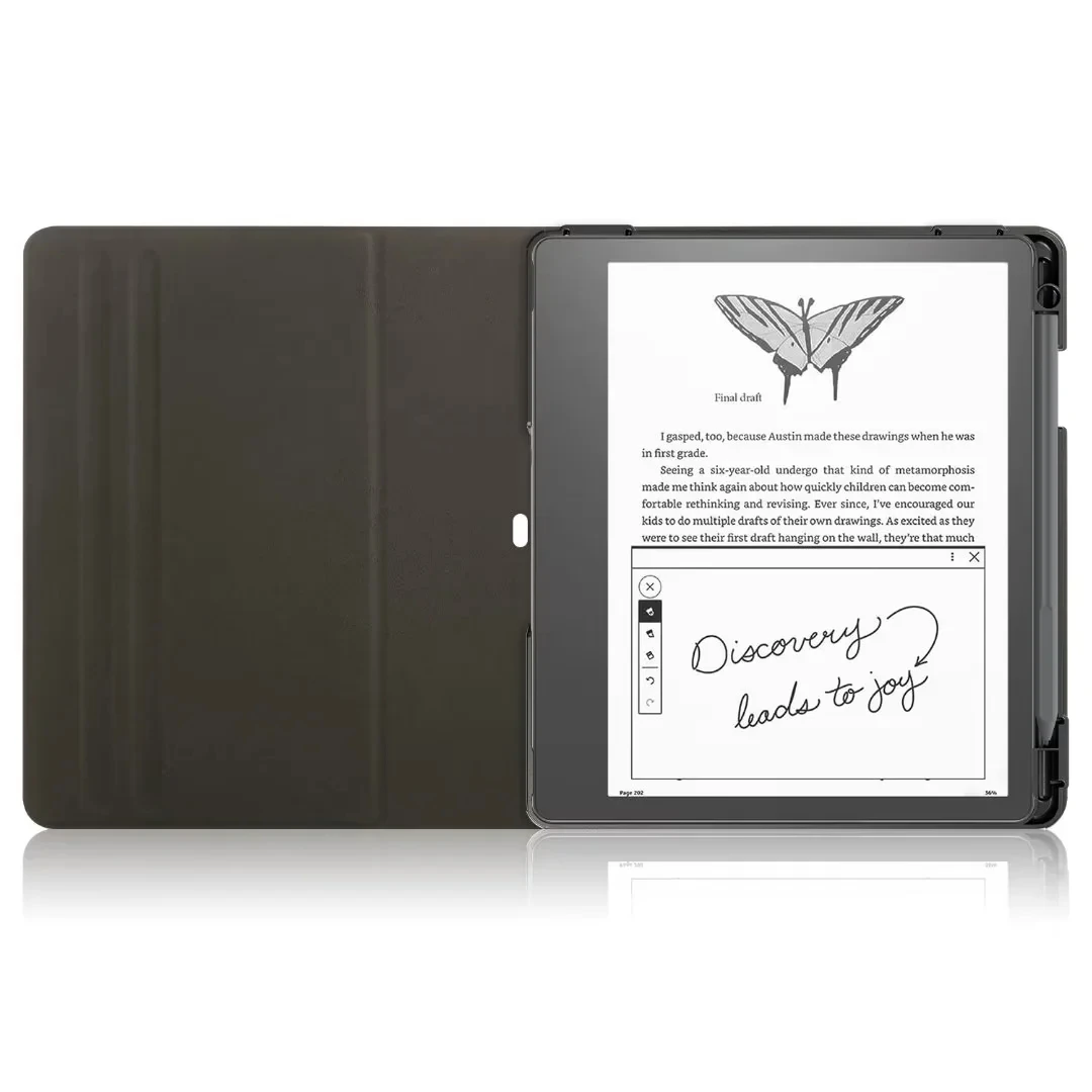 Étui pour Kindle Scribe, 10.2 pouces, version 2022, housse en cuir Pu avec  porte-stylo/deux sangles à main et veille/réveil automatique - AliExpress