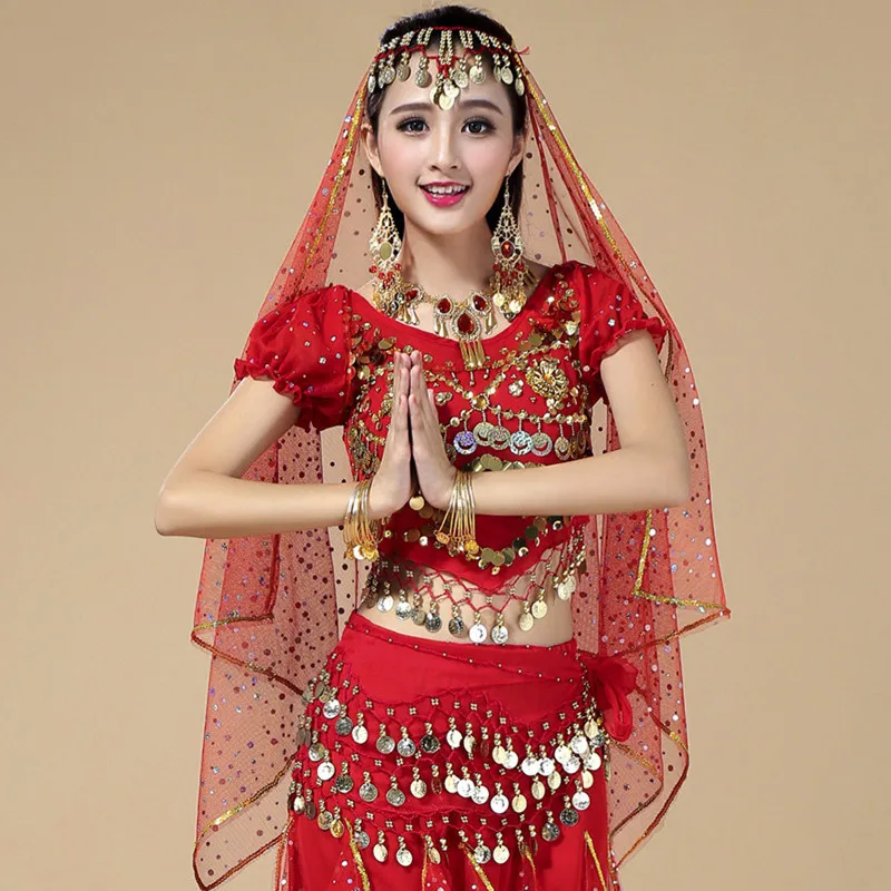 

Belly dance shows headdress shows exotic face covering scarves