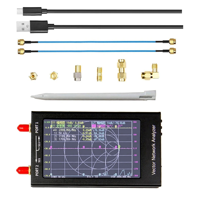 

Векторный анализатор сети Nanovna-F V2, 4,3 дюйма, HF VHF UHF, анализатор антенны из алюминиевого сплава, 1 комплект