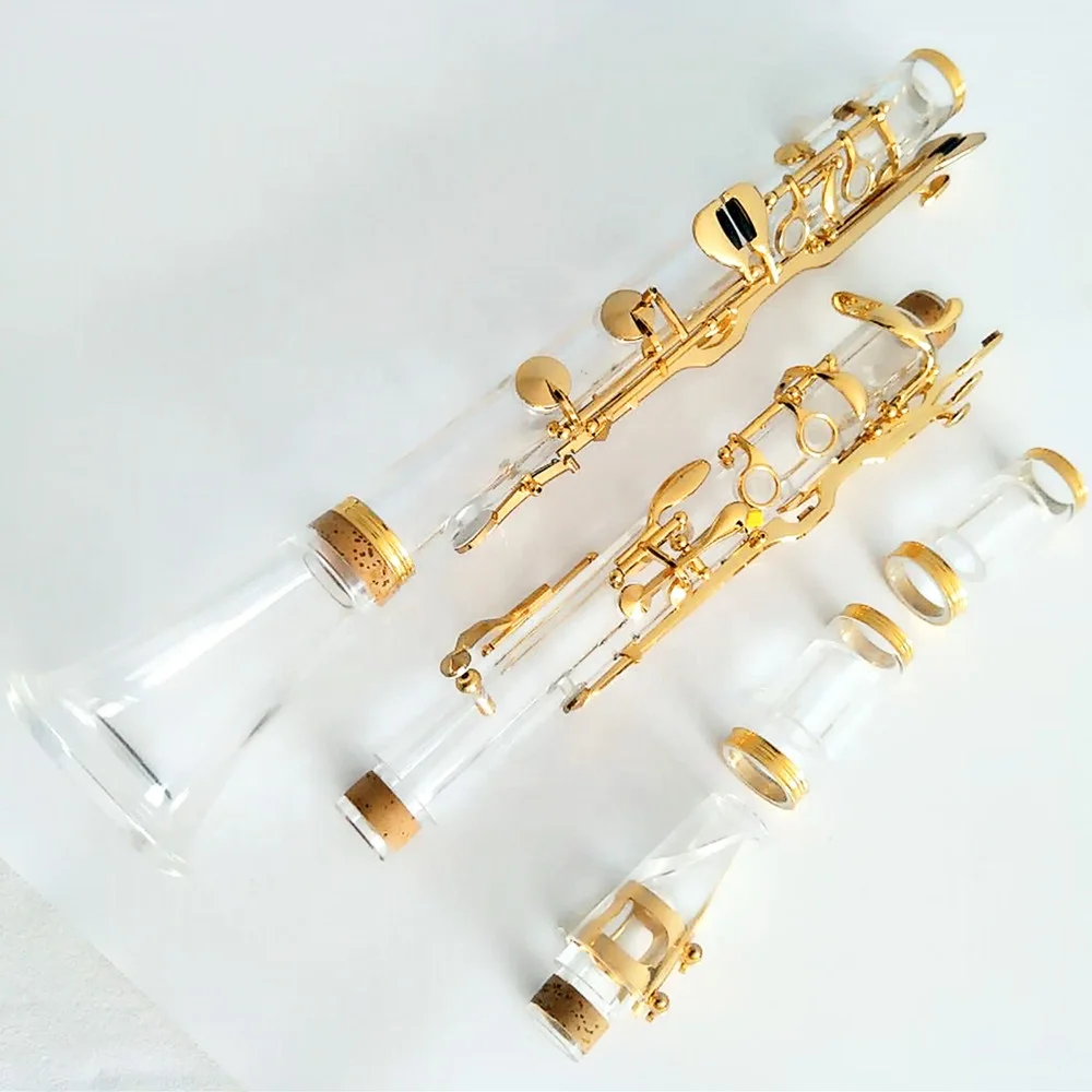 Turkish System Klarinet Musical Instrument Factory Transparent Clarinet G Tone Gilt 20 Keys /22 Keys