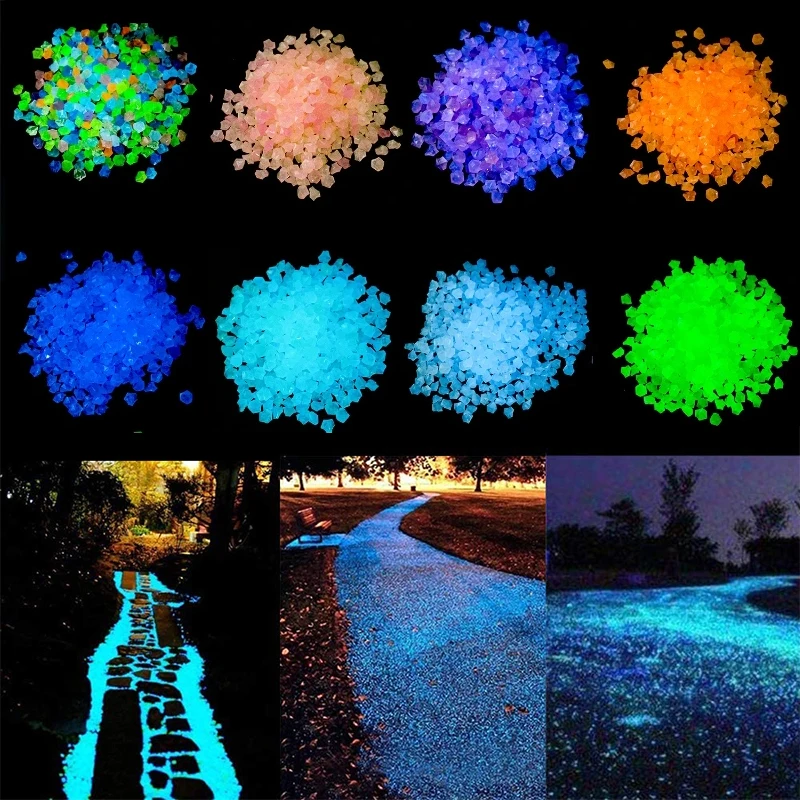 Luminous Sand Stones Garden Park Road Pebbles Glow in Dark Ornament Party Wishing Bottle Luminous Sand Stones Decoration glow stones luminous sand decorative stones
