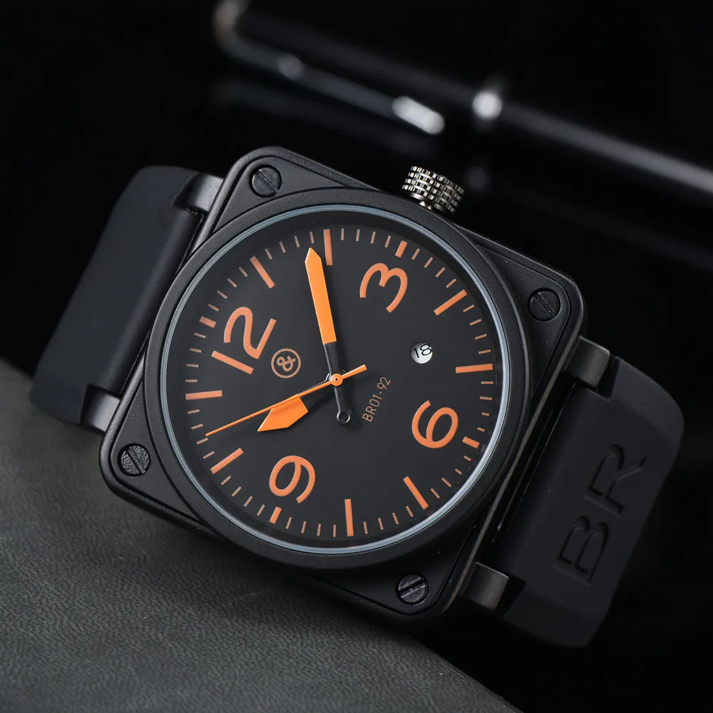 Square Automatic Mechanical Watch, Stylish Casual Timepiece with Day-Date Calendar for Men