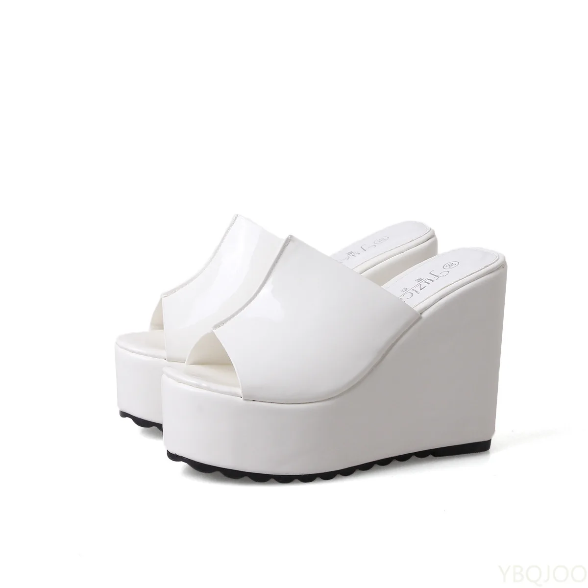 Summer Concise Leather Peep Toe Wedges Slippers Sandals