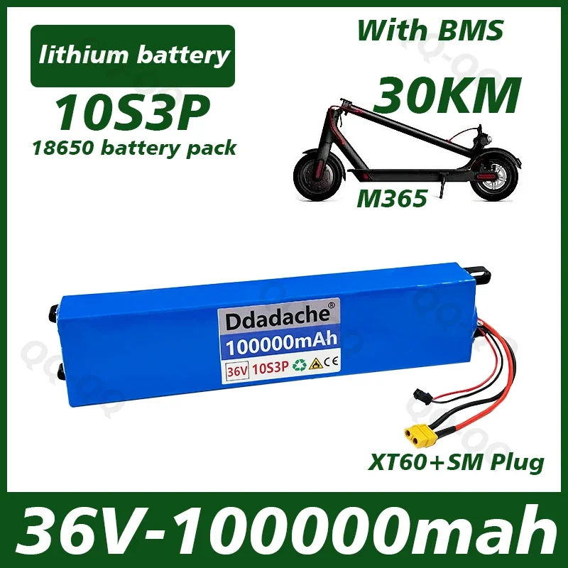 

10S3P 36V 100Ah Blue Rice Battery Pack 18650 Lithium Ion 350W 500W High Power Electric Scooter Motorcycle+Free Shipping