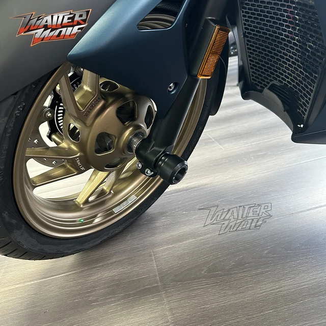 Protezione Ruote Moto In Alluminio - Crash Pads Colorati Per Motocross E Scooter (Arancione)