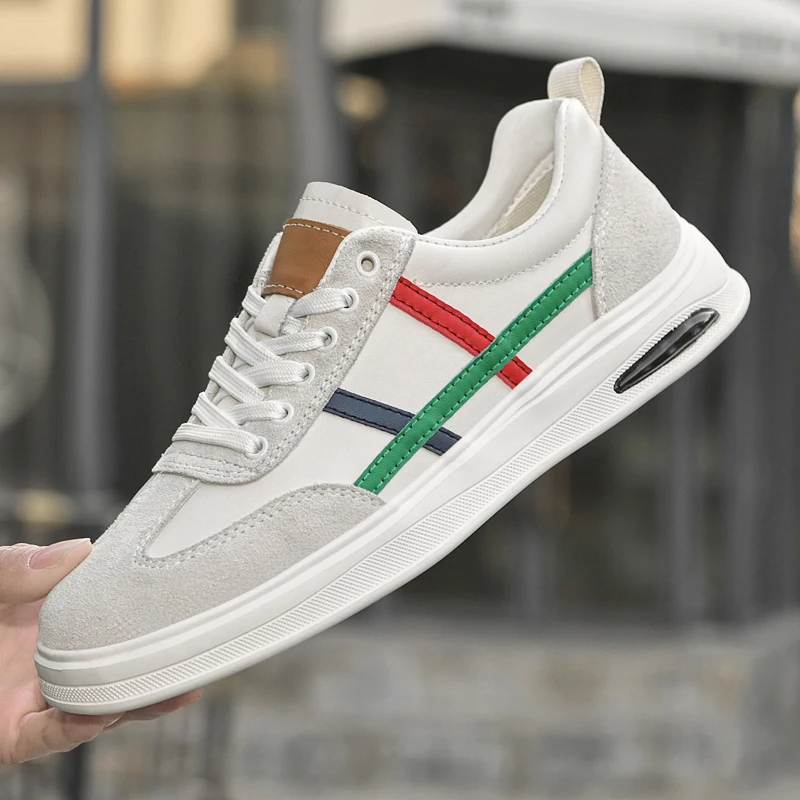 Casual Leather Mens Tenis Masculino Hot Sale Sneakers Leisure Walk Casual Shoes for Man Versatile Mixed Colors Skateboard Shoes