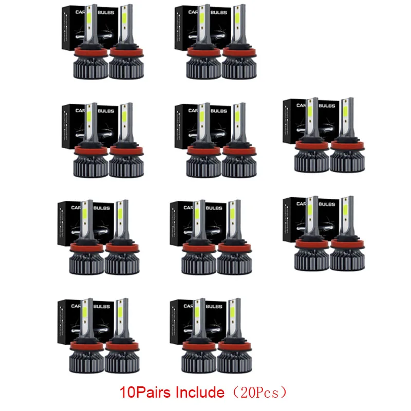 

10Pairs Mini Car Headlight H8 H11H1 H4 H7 LED Bulb 9005 HB3 9006 HB4 9004 HB1 HB5 H13 Led Lights 20000LM Turbo Lampada 12V 24V
