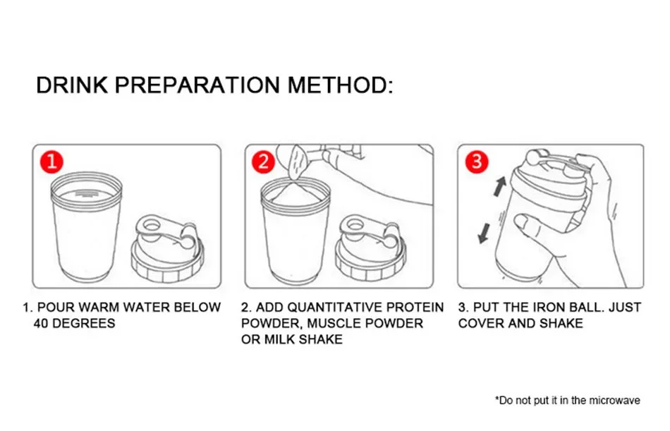 Description Picture 6 of itemSport Shaker Bottle Whey Protein Powder Mixing Fitness Gym Shaker Outdoor Portable Plastic Drink Bottle Cocina cleaver 400ML