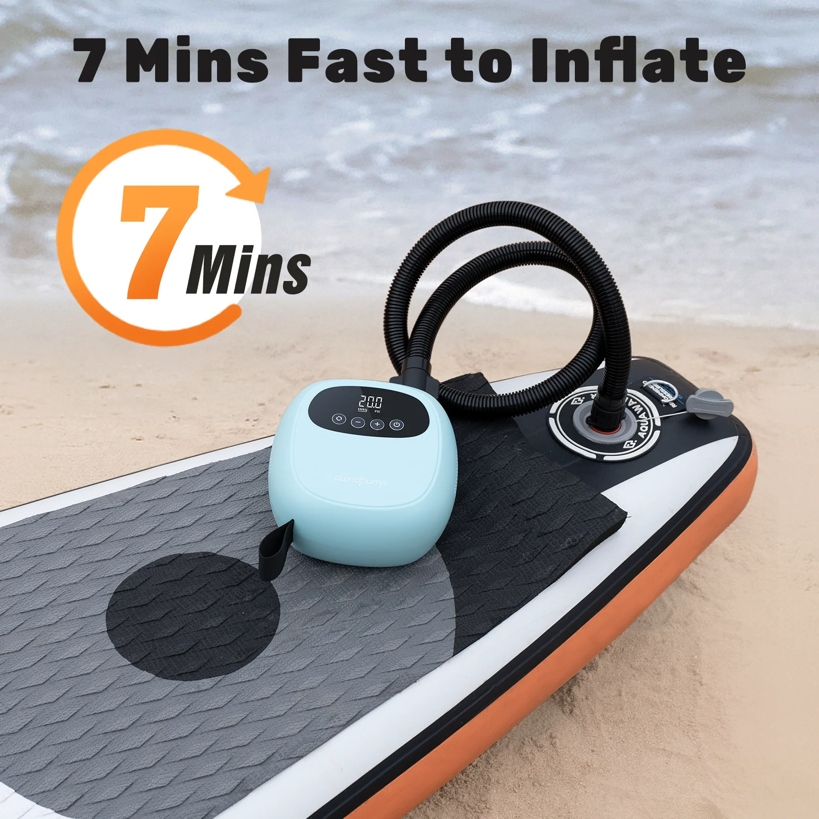 Pompa Elettrica Per SUP E Gonfiabili | 20 PSI, Doppio Stadio E Spegnimento Automatico | Alimentazione 12V Auto - Foto 8